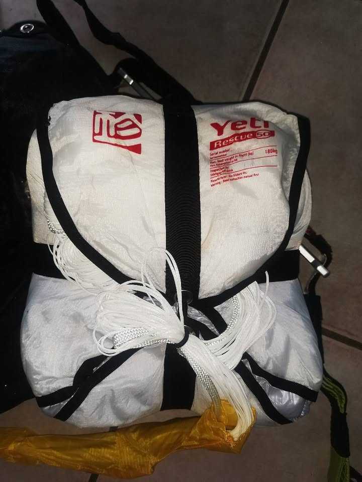 Parachute de secours GIN yeti rescue 50, PTV max 180kg